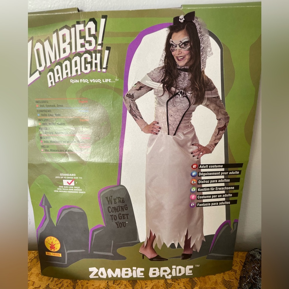 Zombie Bride Halloween Costume, Standard size